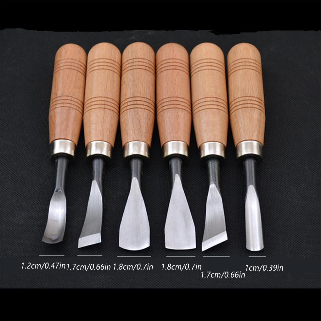 6 Pieces Wood Engrave Chisels Steel Business Factorial Industrial DIY Detailed Woodworking Hand Tool Accessories for