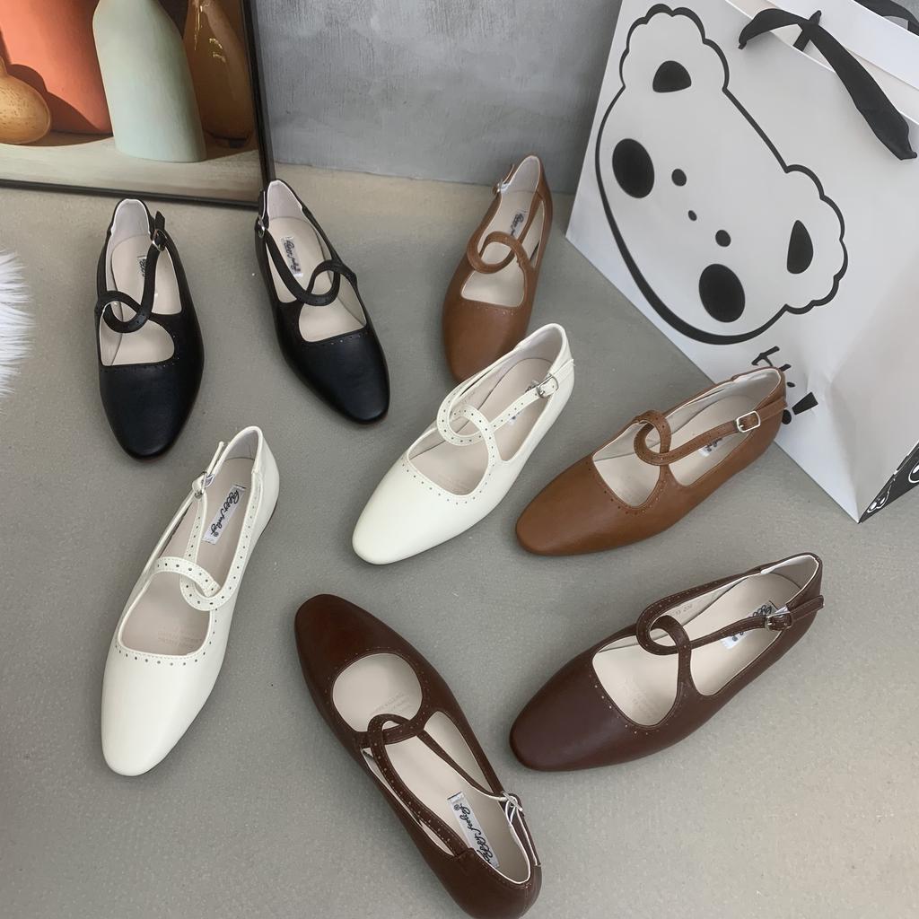 Mode Bailamos 2025 Frühling Neue Damen Flache Schuhe Mode Flach Damen Outdoor Kleid Ballerinas Lässige Weiche Mary Jane Schuhe