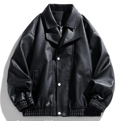 Herren Amerikanische PU-Leder Motorradjacke - Stehkragen, Trendy, Vielseitige Oberbekleidung für Frühling & Herbst.