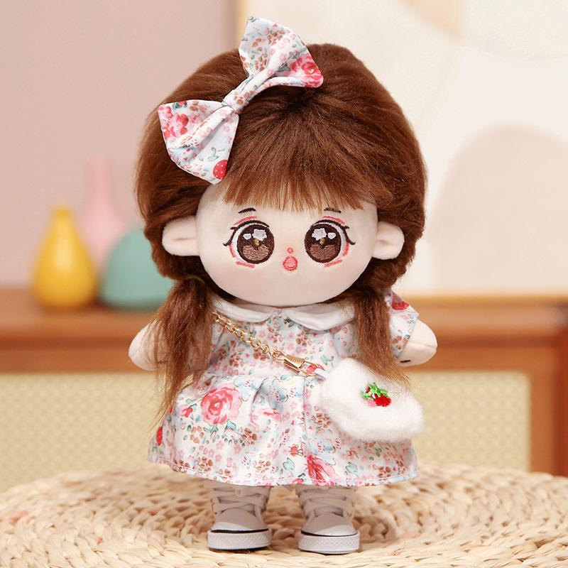 20cm Cotton Doll with Clothes Plush Doll Girl Dress Up Doll Girl Couple Celebrity Gift
