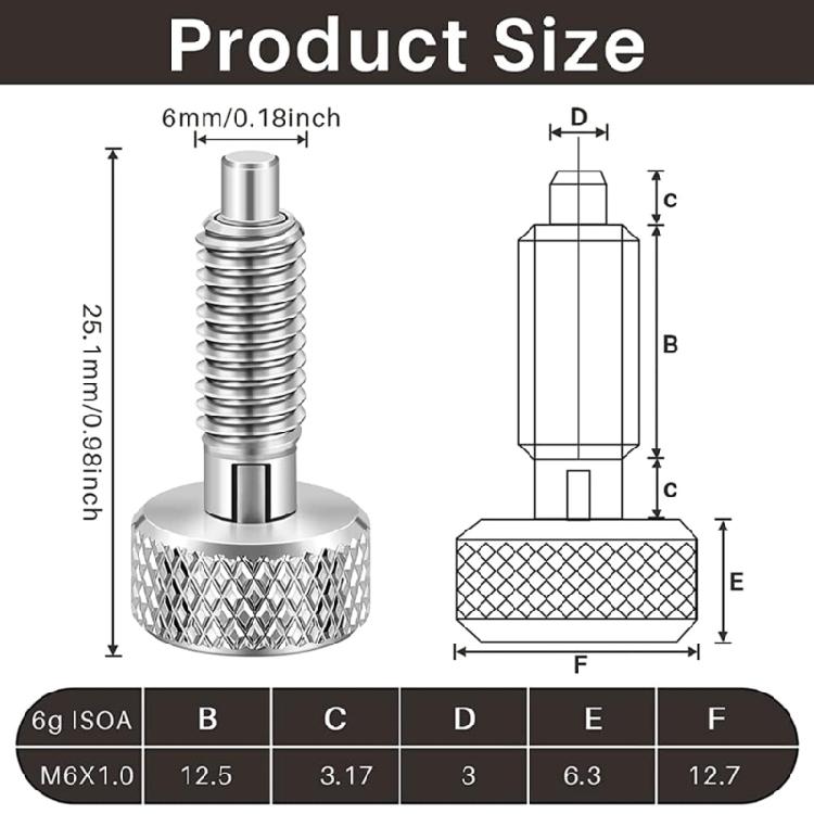 M6s Type Pin with Knurled Handle for Rolling Toolboxes Packout Box Accessories