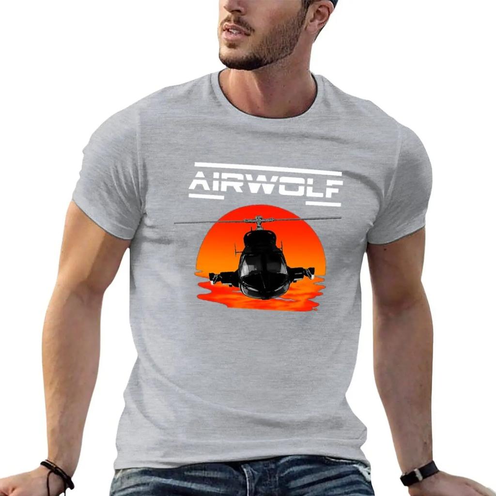 Airwolf Tv Series Supercopter Tshirt Sports Fans Funnys Oversized Graphic Tee Oversizeds Black Tshirts For Unisex