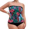 2024 Übergröße Bandeau Strand Badeanzug für mollige Mädchen - Bedruckter Bikini