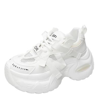 New 2025 Summer Women Platform Sneakers Thick Bottom Breathable Mesh Casual Chunky Shoes 7.5CM High Heel Sports Dad Shoes Woman
