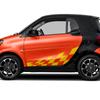 2 szt. Krata boczna drzwi samochodu naklejki foliowe winylowe dla Mercedes Benz Smart Fortwo W453 W451 wyścigi zawieszenie naklejka dekoracyjna