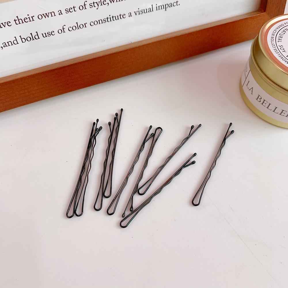 Korean Style Black Thin Metal Hairpin - All-Match Accessory