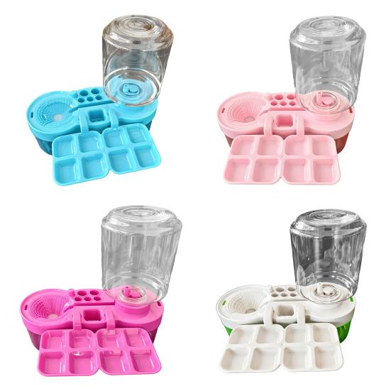 Paint Brush Cleaner Portable Paintbrush Cleaning Tool with Water Circulation Brush Washer Painting Station with Brush Holder And Palette for Beginners