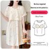 Cotton Nightgown for Pregnant Women: Short Sleeve Postpartum Breastfeeding Dress