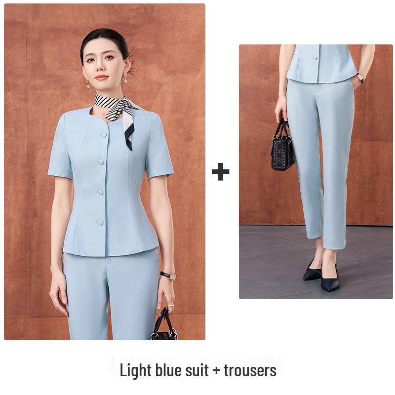 Elegant Seven-Sleeve Slim-Fit Women's Top, Summer Workwear/Professional Suit Style