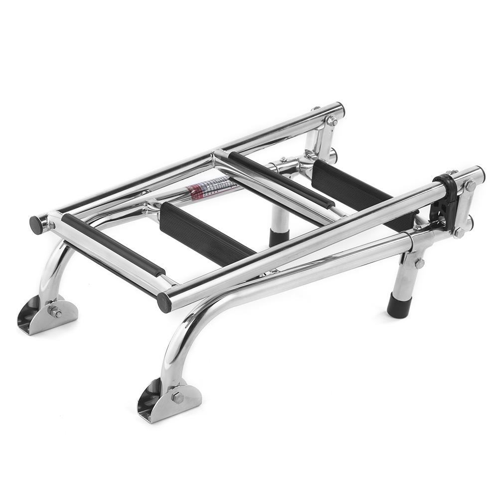 Stainless Steel 4 Step Folding Double Step Ladder Telescopic Boat Ladder Pontoon