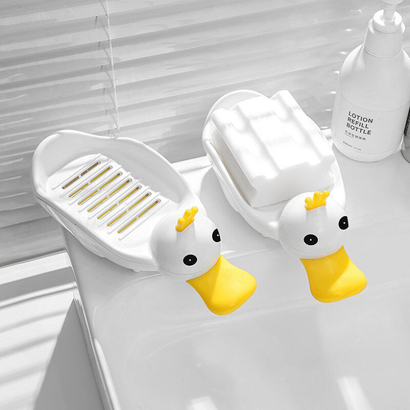 Crown Duck Drain Soap Holder Stand Case white