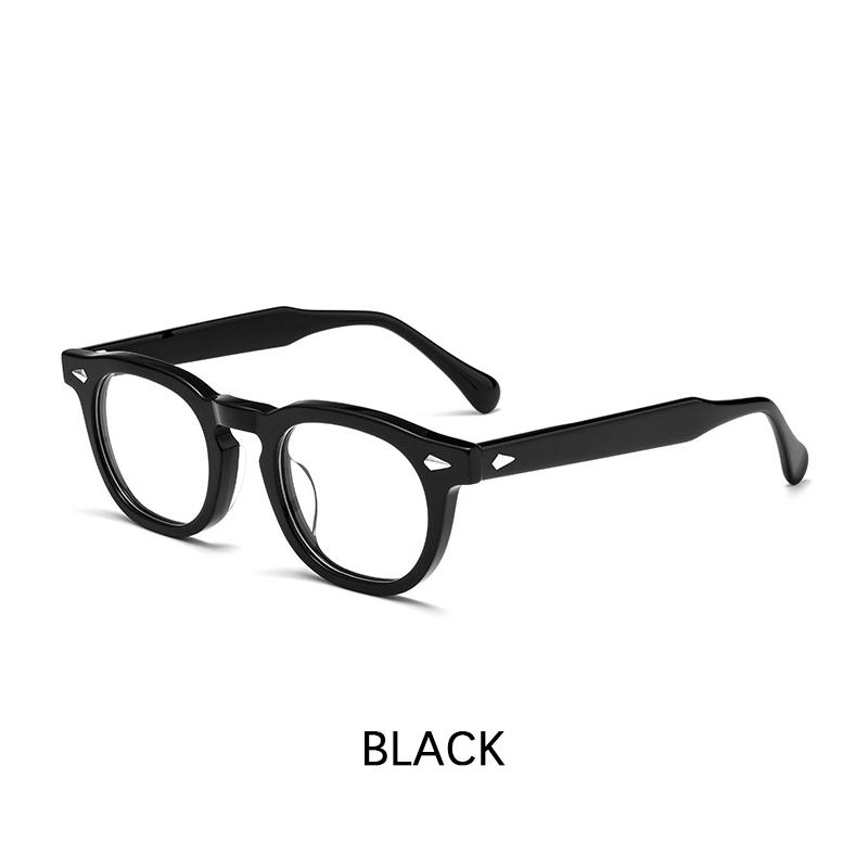 

2024 New Optical Glasses Frame Men Women Retro Square Round Computer Acetate Glasses Frame Men Prescription Myopia Eyeglasses no lens чорний