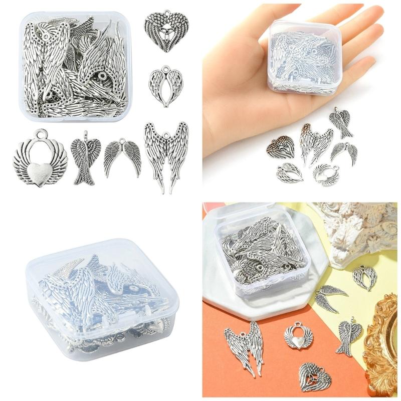 30pcs Vintage Angel Wing Charm Metal Big Angel Wing Pendant for Jewelry Making DIY Handmade Craft Necklace Bracelet