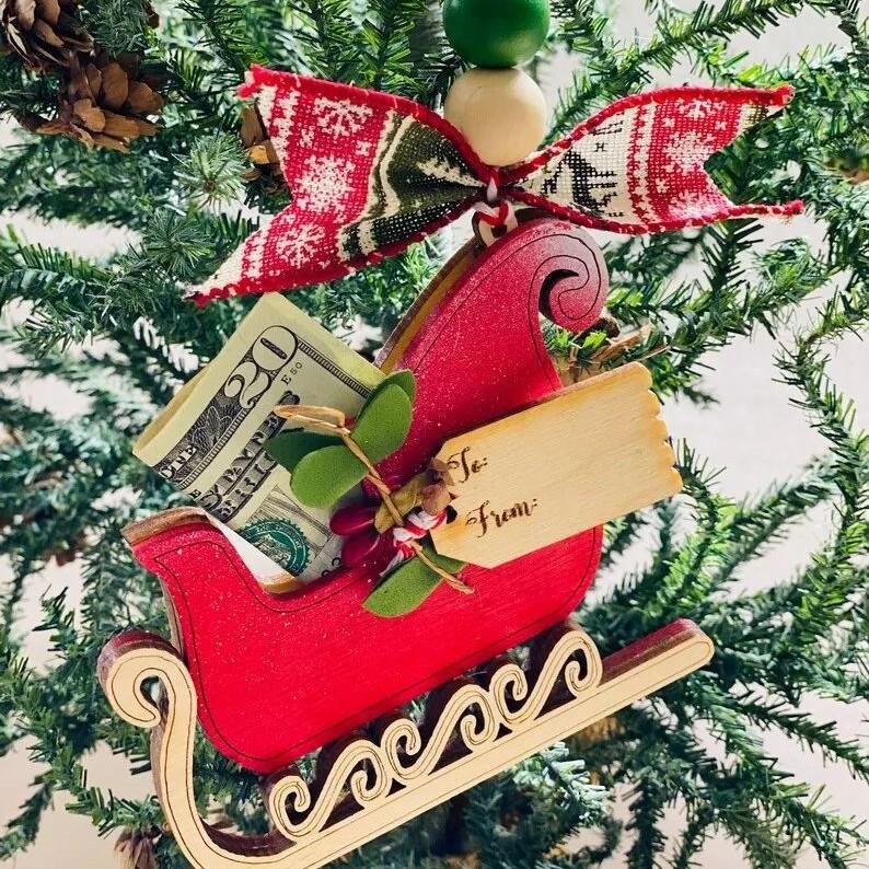 

1pcs Christmas Wooden Money Cards Christmas Party Decoration Xmas Santa Claus Money Cards Navidad Natal New Year Gift 2026