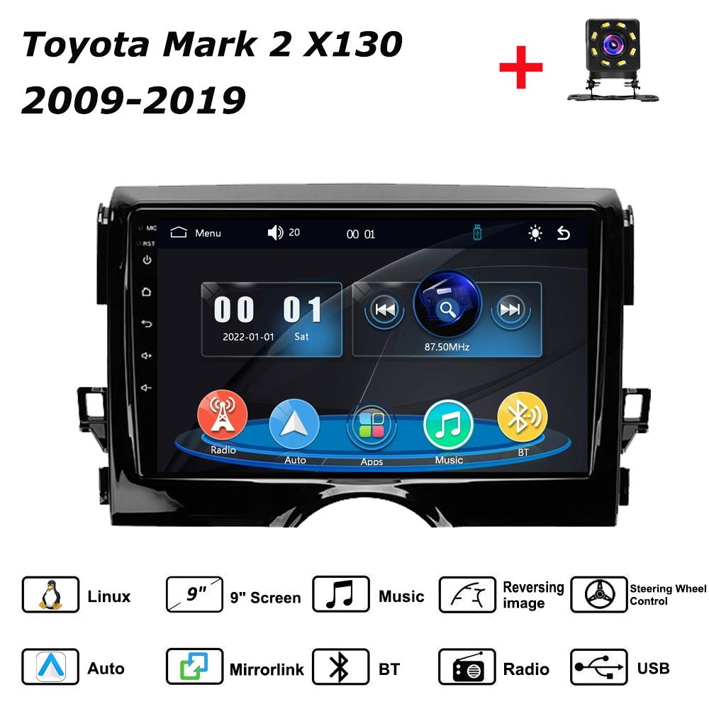

Car Radio Multimedia MP5 Player Head Unit Stereo BT For Toyota Mark 2 X130 2009-2019 чёрный