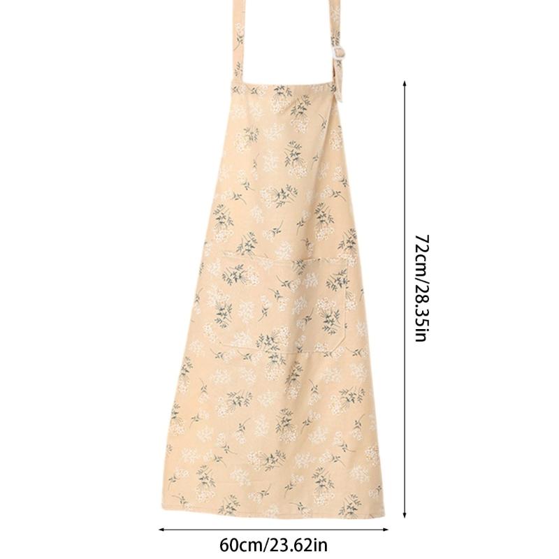 Adjustable Straps Apron Embosseds Fabric Elegant Japanese Styles For Cooking Gardening Crafting Comfortable Soft Materials