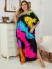 European-American Rayon Print Plus Size Beach Cover-Up Dress & Long Robe