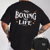Unframed Boxing Life Team Print Motorcycle T-Shirt Double-Sided Print Men's Short Sleeve Round