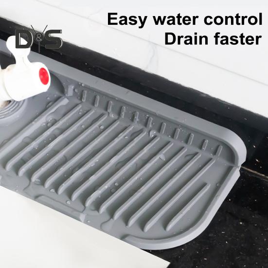 Silikon-Wasserhahnmatte, Rundum-Design, Wasserhahn-Spülbecken-Spritzschutz, Trockenunterlage für Küche, Badezimmer, Theke, faltbare Abtropfschale, Mehrzweck-Spüle