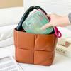 1pcs Square Mesh Cosmetic Bag Portable Dopamine Color With Zipper Multi-Purpose Mesh Toiletry Sundries Storage Key Cosmetics Bag