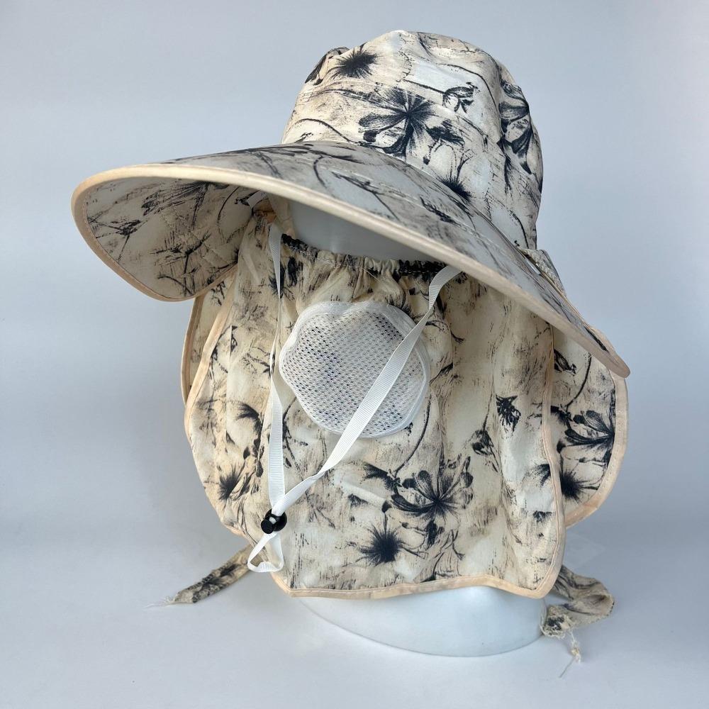 Fashion Flower Bucket Hat Face  Neck Protection Fisherman Hat New Sunscreen Hat  Outdoor Sports