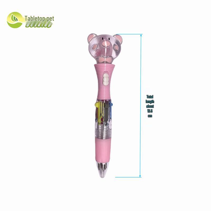 Luminous Jellyfish Light-Up Pen with Real Specimen - Cute Student Stationery Featuring Piggy and Bear Designs