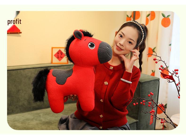 2026 Rok Konia Szczęśliwy Stojący Kucyk Pluszowa Figurka Prezent