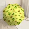 1PC Avocado Leaf Automatic Open/Close Umbrella with Windproof, 8-Rib Sturdy Canopy, Durable Ribs, Fashionable Design, Outdoor Accessory, Fun Prin, Hol