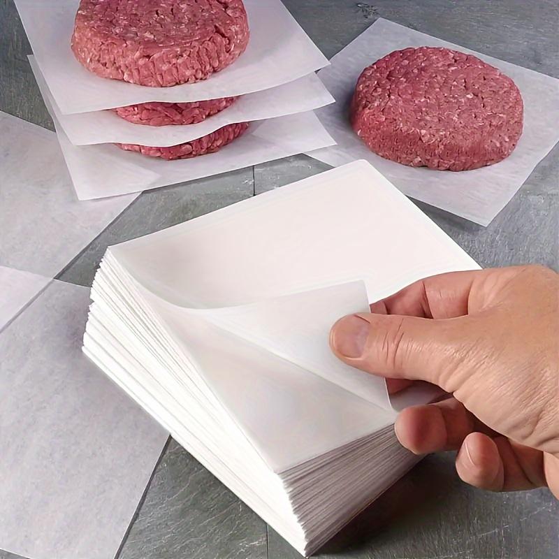 100pcs Non‑Stick Burger Patty Paper Squares, Food‑Grade Pulp for Baking BBQ Freezing