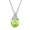 Olive Green Leaf Oval Necklace Choker Minimalist Jewelry Women