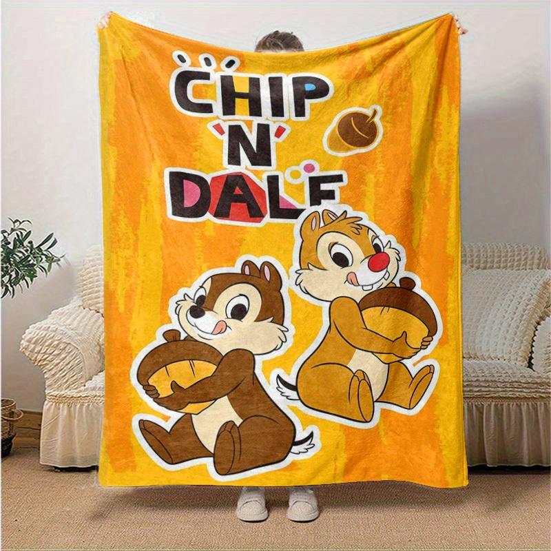 1pc,Chip 'N' Dale Throw Blanket Soft & Cozy Home Decor for Couch, Bed, Car, Travel, Camping