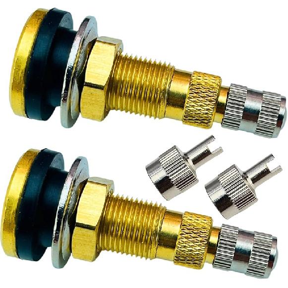 TR618A Tire Valve Stems,Tubeless Air Liquid Tractor Valve Stems for Tubeless Tires, Industrial Agricultural Wheels, Clamp-in Tire Valve Stems (Pack TR618A-2pcs