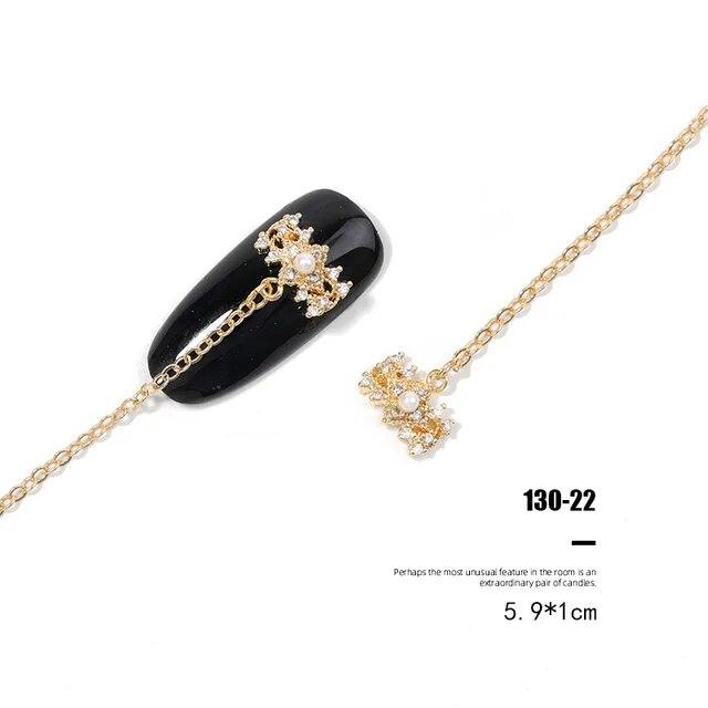 Un morceau de strass brillants en Zircon pour Nail Art, diamants de luxe, chaînes à pampilles, bijoux en perles, décorations d'ongles, accessoires de manucure