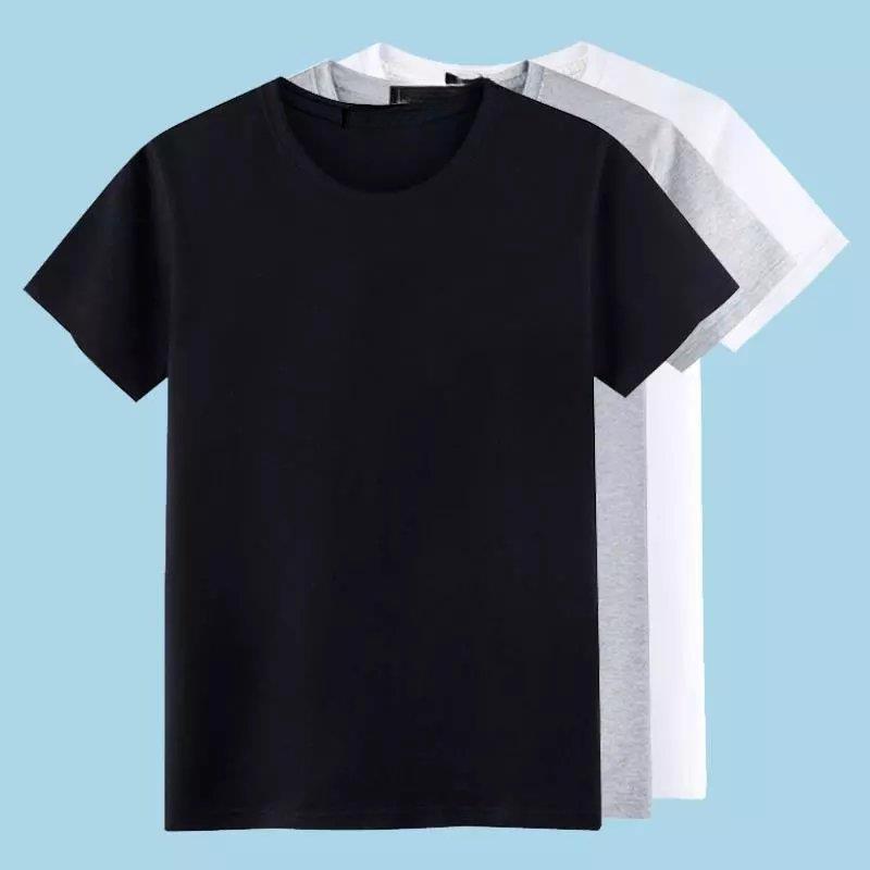 Camiseta de Manga Corta para Hombre, Lisa Negra o Blanca, Top Sencillo de Verano