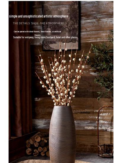 Wabi-Sabi Stil Große Bodenstehende Keramikvase für Trockenblumen - Perfekt für Hotel-, Hof- oder Homestay-Dekor