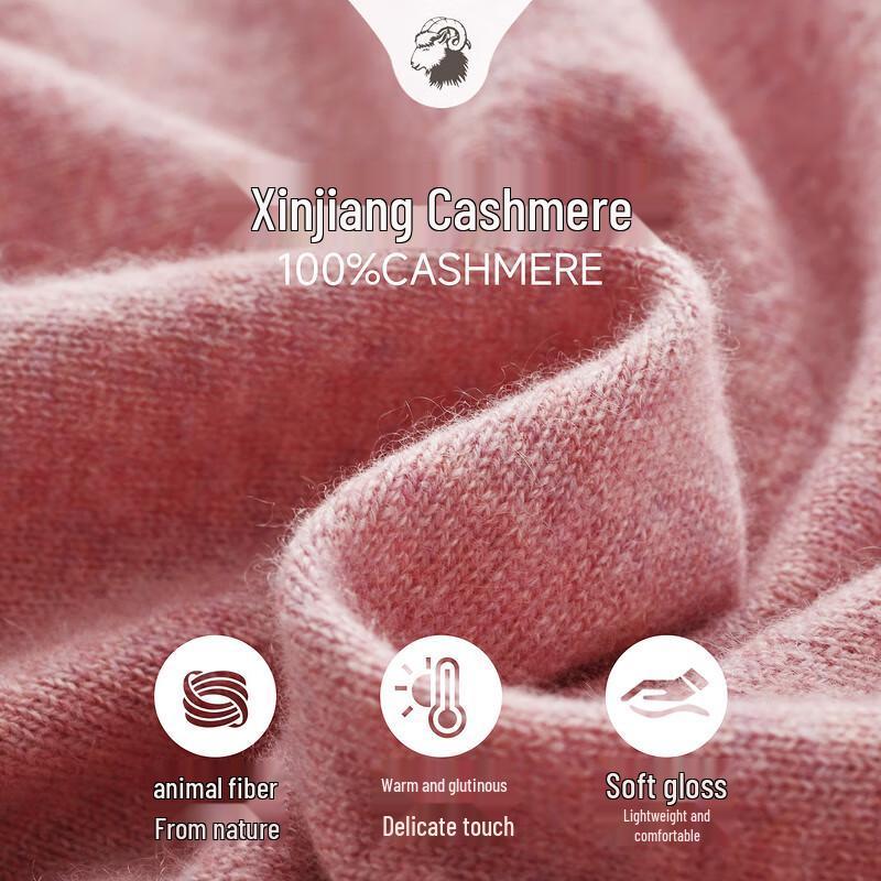 Zhaojun 2025 Autumn/Winter Women's 100% Cashmere Semi-High Neck Sweater