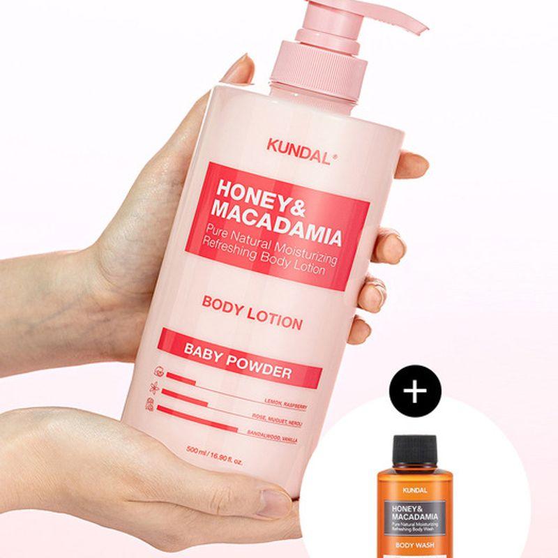 KUNDAL Honey & Macadamia Pure Body Lotion 500ml x 2 (choose your scent) Ylang ylang