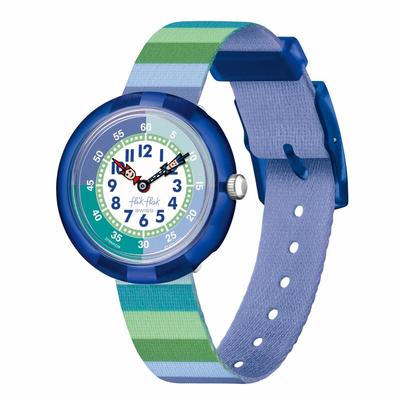Kids Watch STRIPY GREEN FBNP226 [Flick Flak]