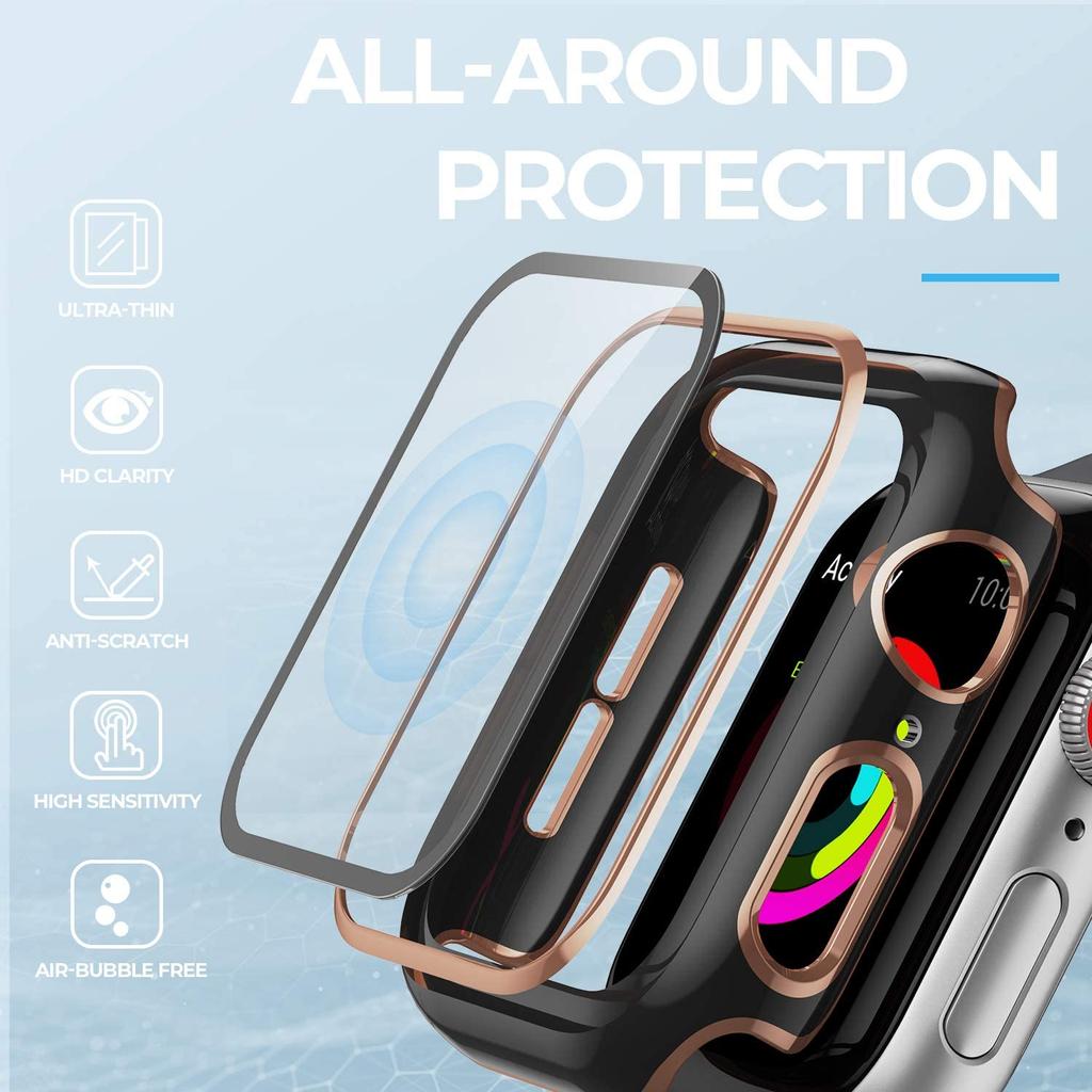 Custodia In Metallo Completa Per IWatch Serie 7/6/5/4/3 – Paraurti + Protezione Schermo
