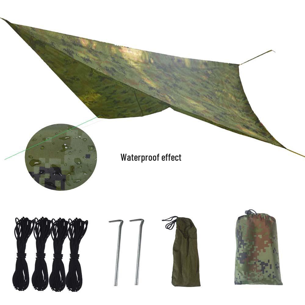 Waterproof Outdoor Camouflage Sunshade: Multifunctional Silver Coated Beach Canopy Tent & Portable Ground Sheet Awning