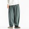 Men's Cotton and Linen Pants Harem Pants Loose Casual Beach Trousers Wide Leg Large Size Japanese Streetwear Joggers Men
