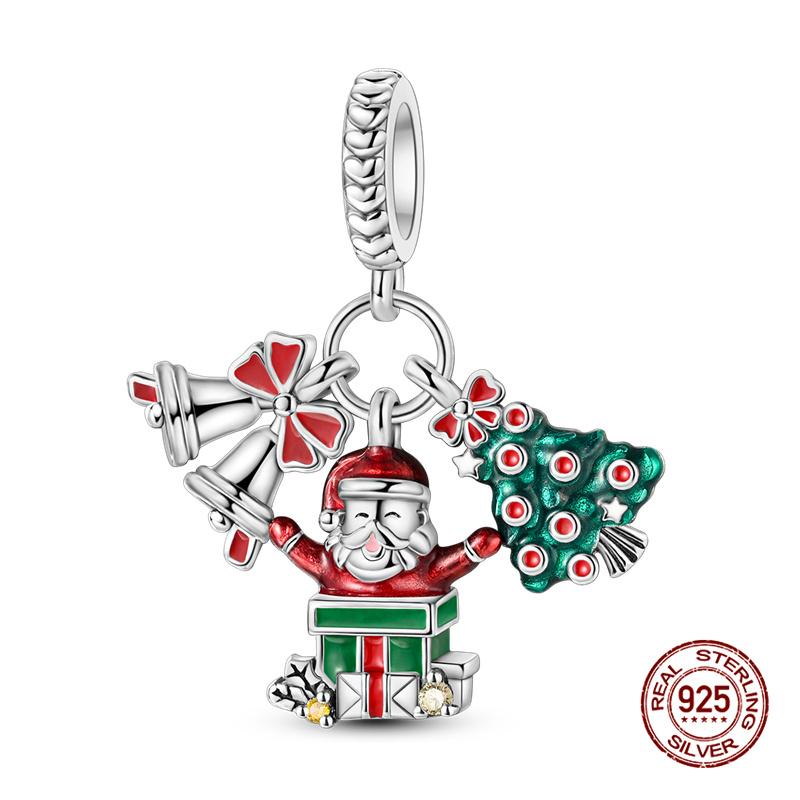 New In Fashion Copper Christmas Series Little Elk Charm Beads Fit 3Mm Original Bracelet Necklace For Women Diy Jewelry Gifts