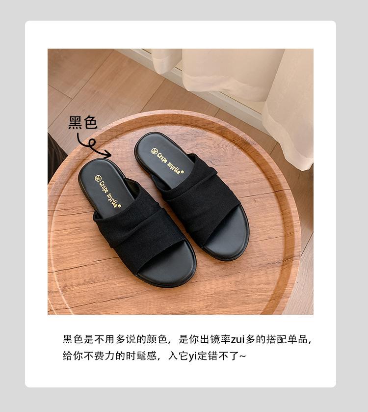 

2025 Бангкок шлепанцы курортный ветер пляж лен шлепанцы на плоской подошве женские шлепанцы для улицы лето 35 чёрный