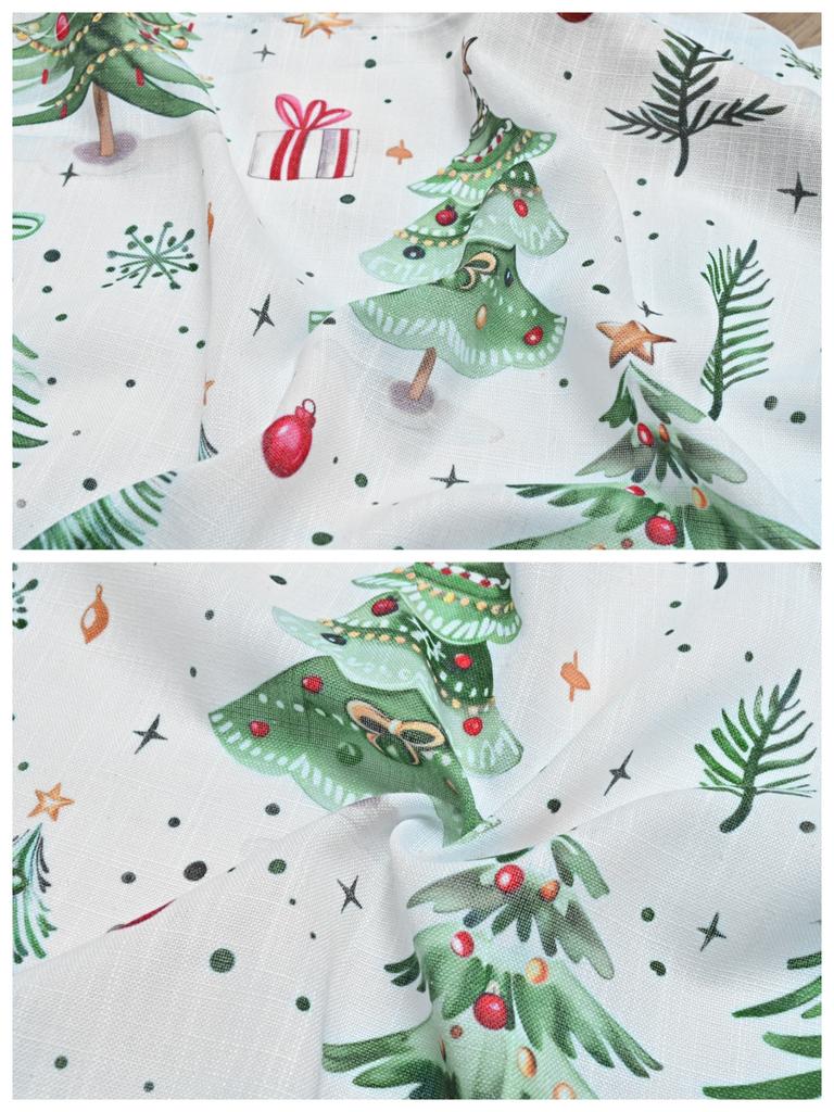 1pc Christmas Blackout Curtains with Christmas Tree Pattern, Suitable for Christmas Family Dinners and Parties