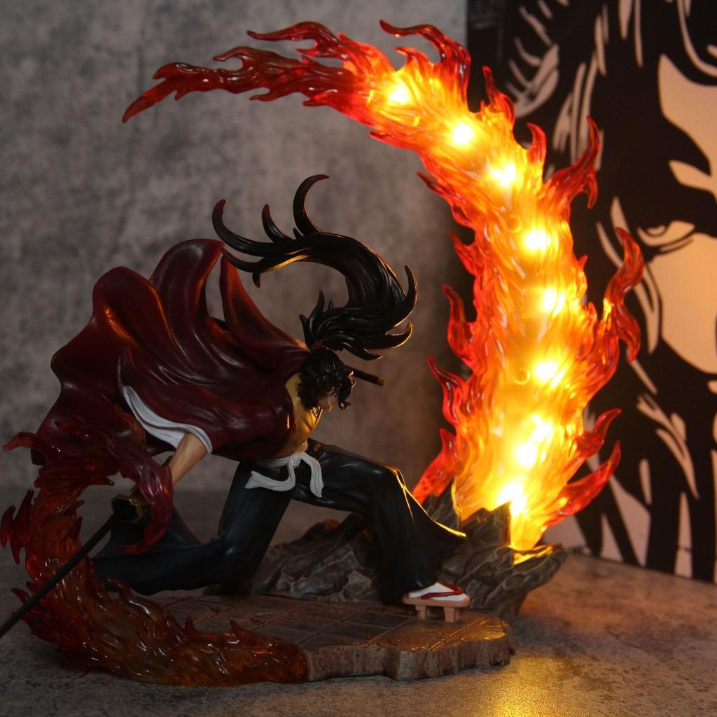 Demon Slayer Anime Figures Tsugikuni Yoriichi Action Figure With Light Pvc 23cm Statue Figurine Model Dolls Toys Christmas Presents