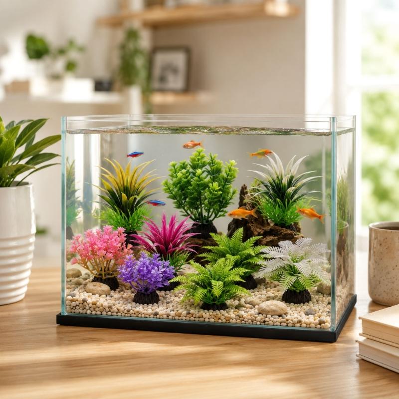 Artificial Aquarium Plant for Fishtanks, Greenery Decorative Figurine for Aquascaping and Layered Aquarium Layouts