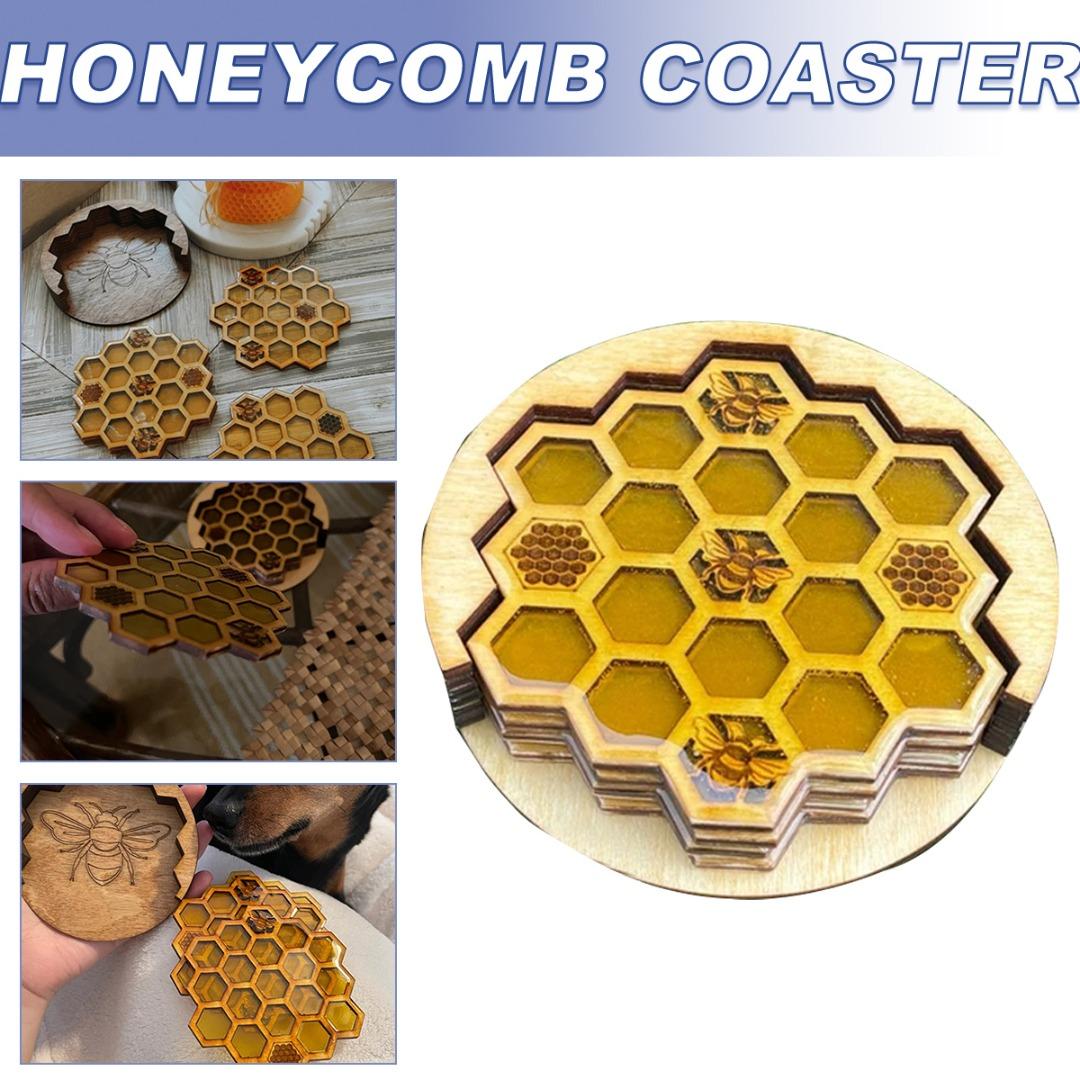 

PDTO шестиугольные сотовые подставки, набор деревянных держателей для чашки кофе, чая, бутылки вина