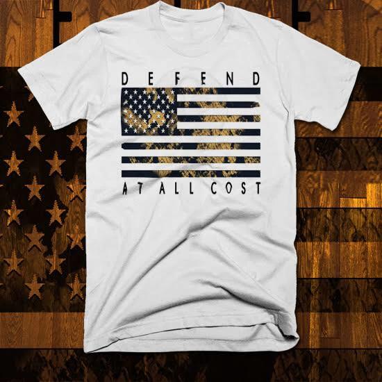 US Flag Camouflage T-Shirt Army Special a Forces Ranger Combat Veteran L