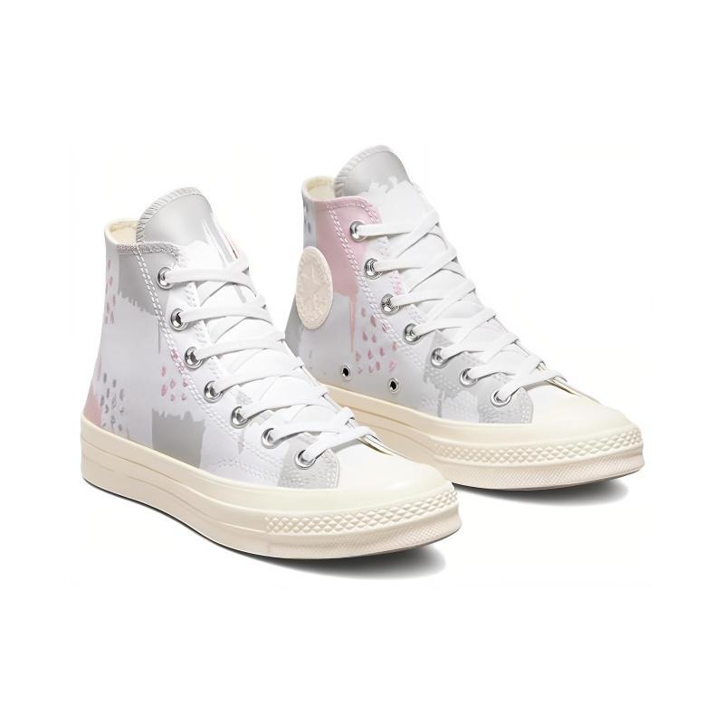 Converse Chuck Taylor All Star 1970s Stylish and Versatile High Top Espadrilles Women's White Grey Pink