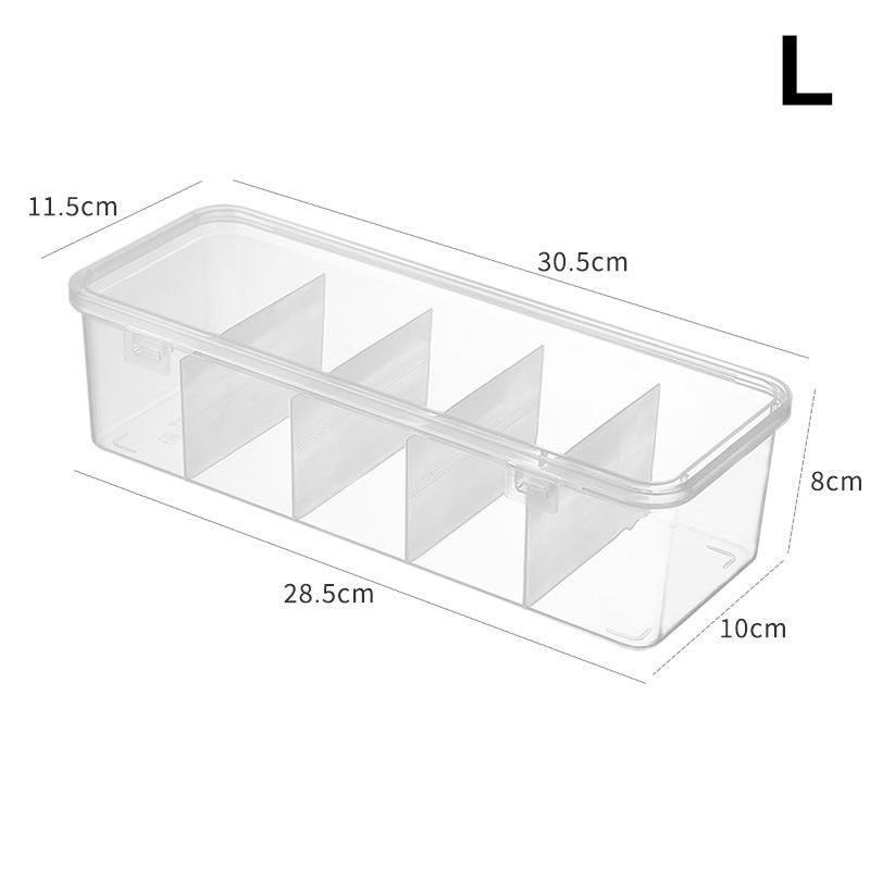 1PCS Transparent Plastic Nail Art Storage Box Organizer Case for Rhinestones Brushes Pens Buffers Grinding Files